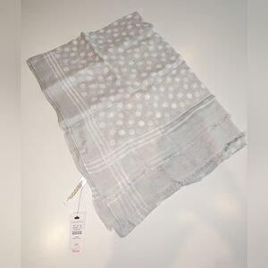 NWT gray and white polka dot scarf by Talbots